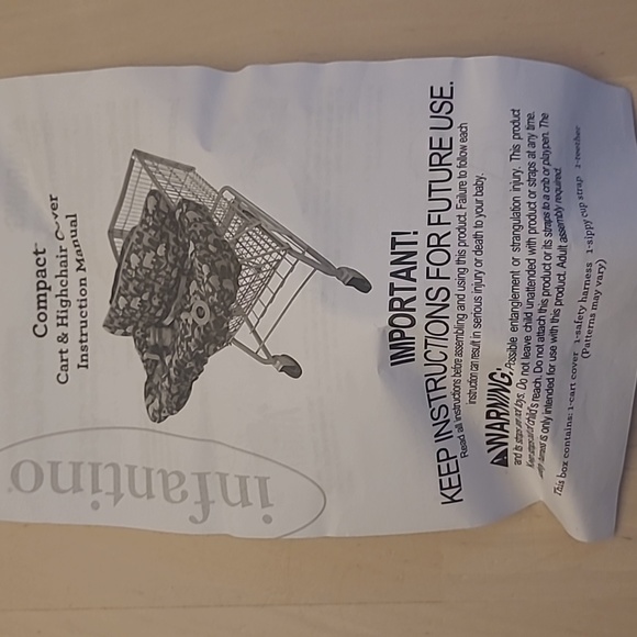 NEW IN PACKAGE Infantino High Chair/Shopping Cart Germ Cover with Zoo Animals - Picture 3 of 16